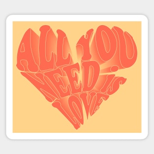 All You Need is Love Peach Sticker